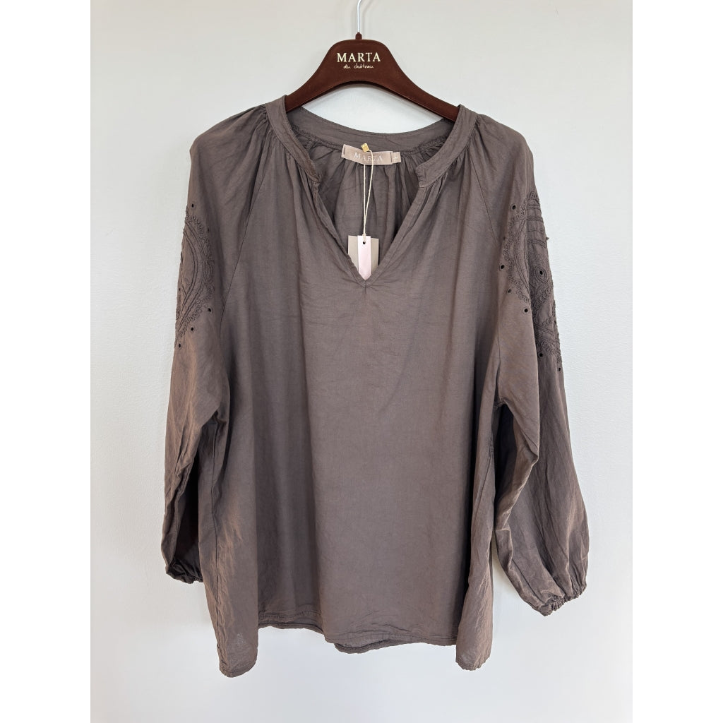 MARTA DU CHATEAU Marta Du Chateau Dame Bluse MdcSevina Blouse Moro