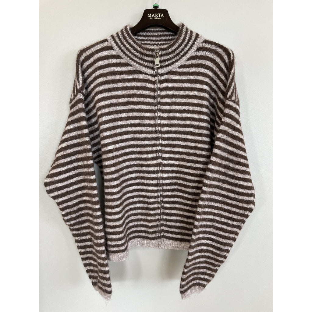 MARTA DU CHATEAU Marta Du Chateau Dame Cardigan MdcAnais 9586 Cardigan Fango/Moro