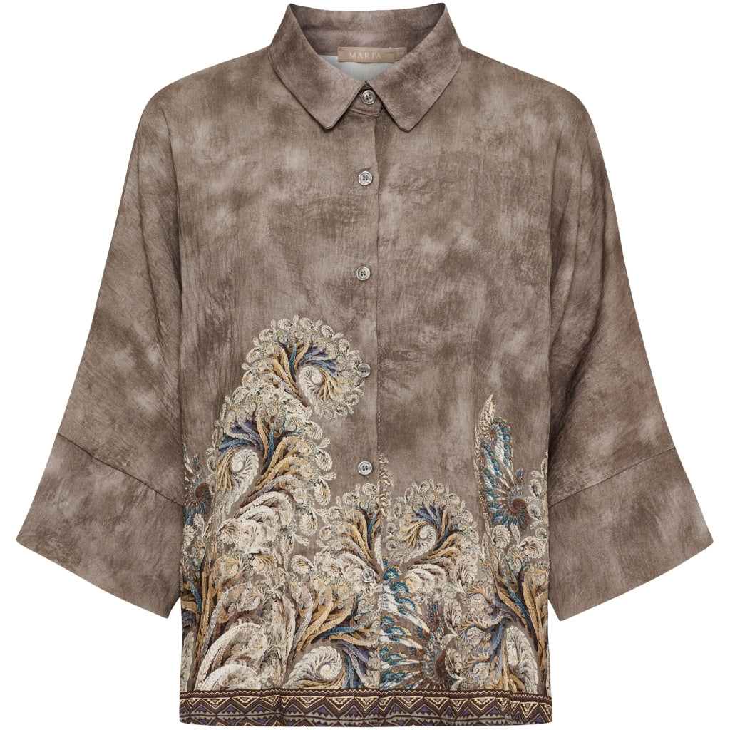 MARTA DU CHATEAU Marta Du Chateau Dame Skjorte MdcMirage 8717 Shirt Fango