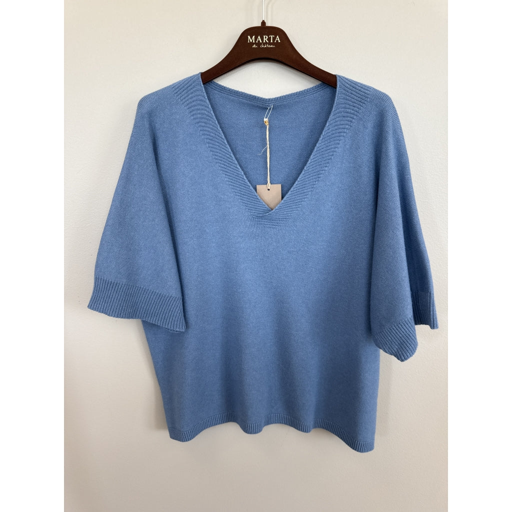 MARTA DU CHATEAU Marta Du Chateau Dame Strik MdcInaya 9587 Knit Jeans Blue Melange