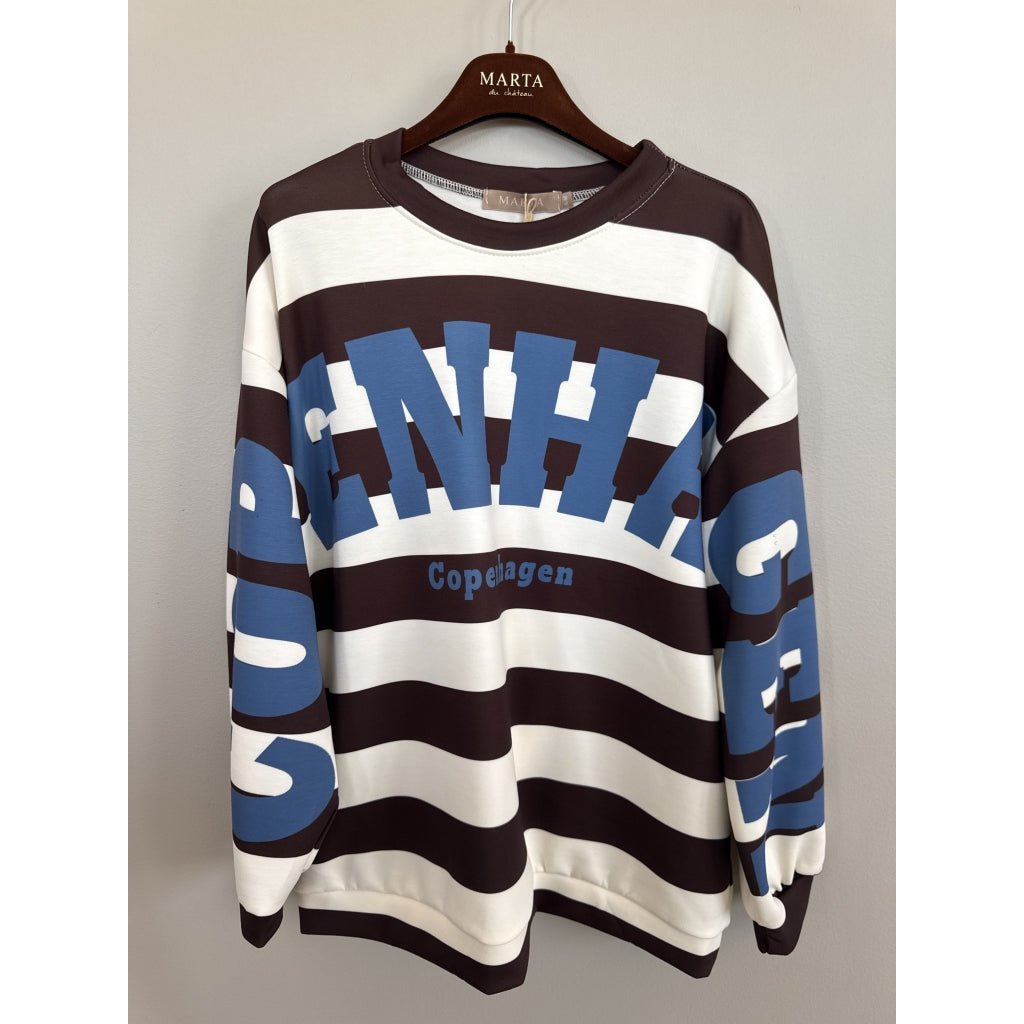 MARTA DU CHATEAU Marta Du Chateau Dame Sweatshirt MdcNerina Sweatshirt Choco/Jeans Blue