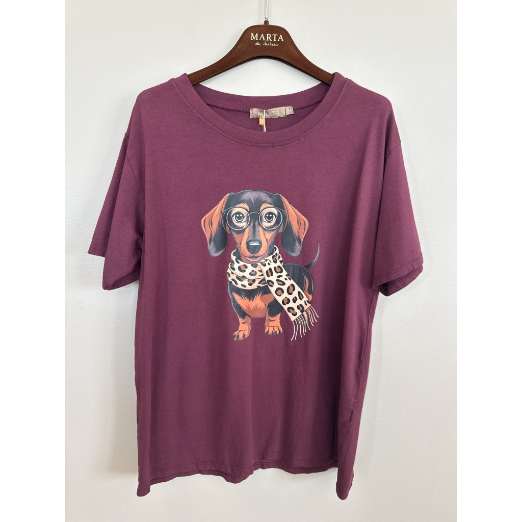 MARTA DU CHATEAU Marta Du Chateau Dame T-Shirt MDCINGE T-shirt Bordeaux