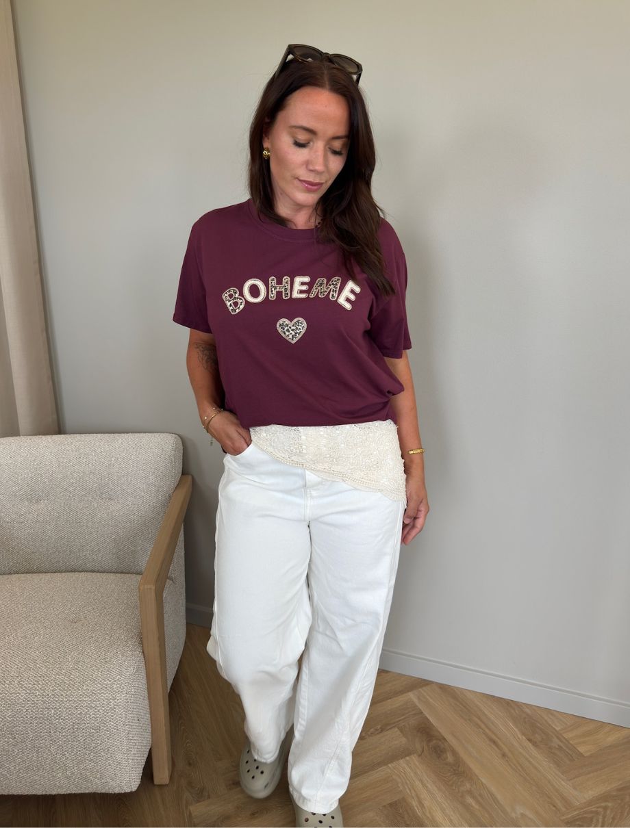 MARTA DU CHATEAU Marta Du Chateau Dame T-Shirt MdcLuana T-shirt Bordeaux