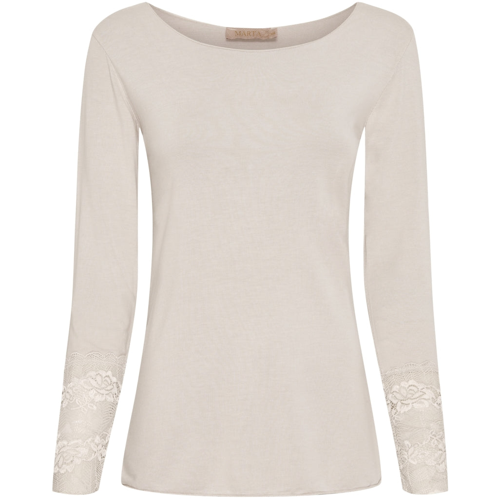 MARTA DU CHATEAU Marta Du Chateau dame bluse 11297 T-shirt long sleeves Beige