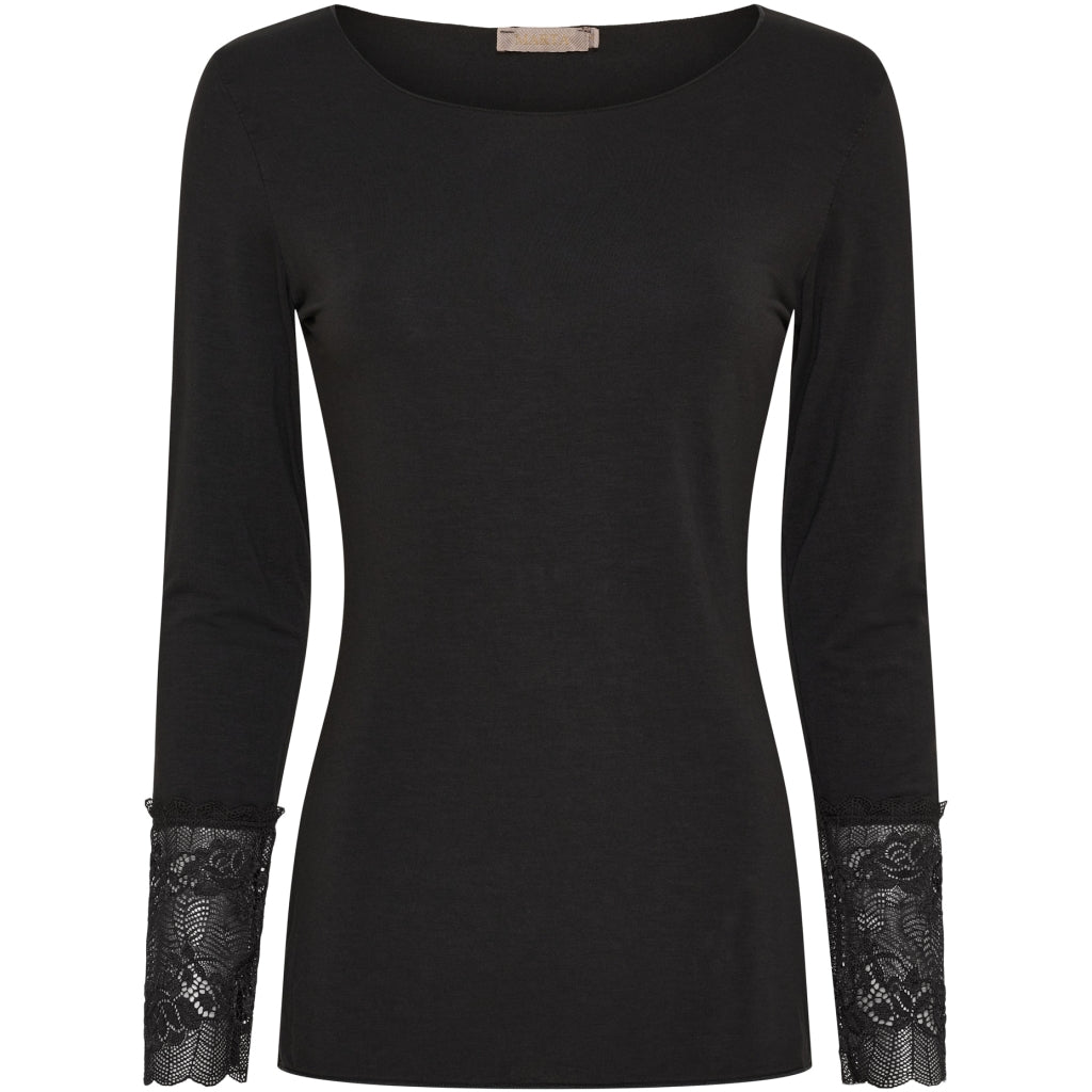 MARTA DU CHATEAU Marta Du Chateau dame bluse 11297 T-shirt long sleeves Black
