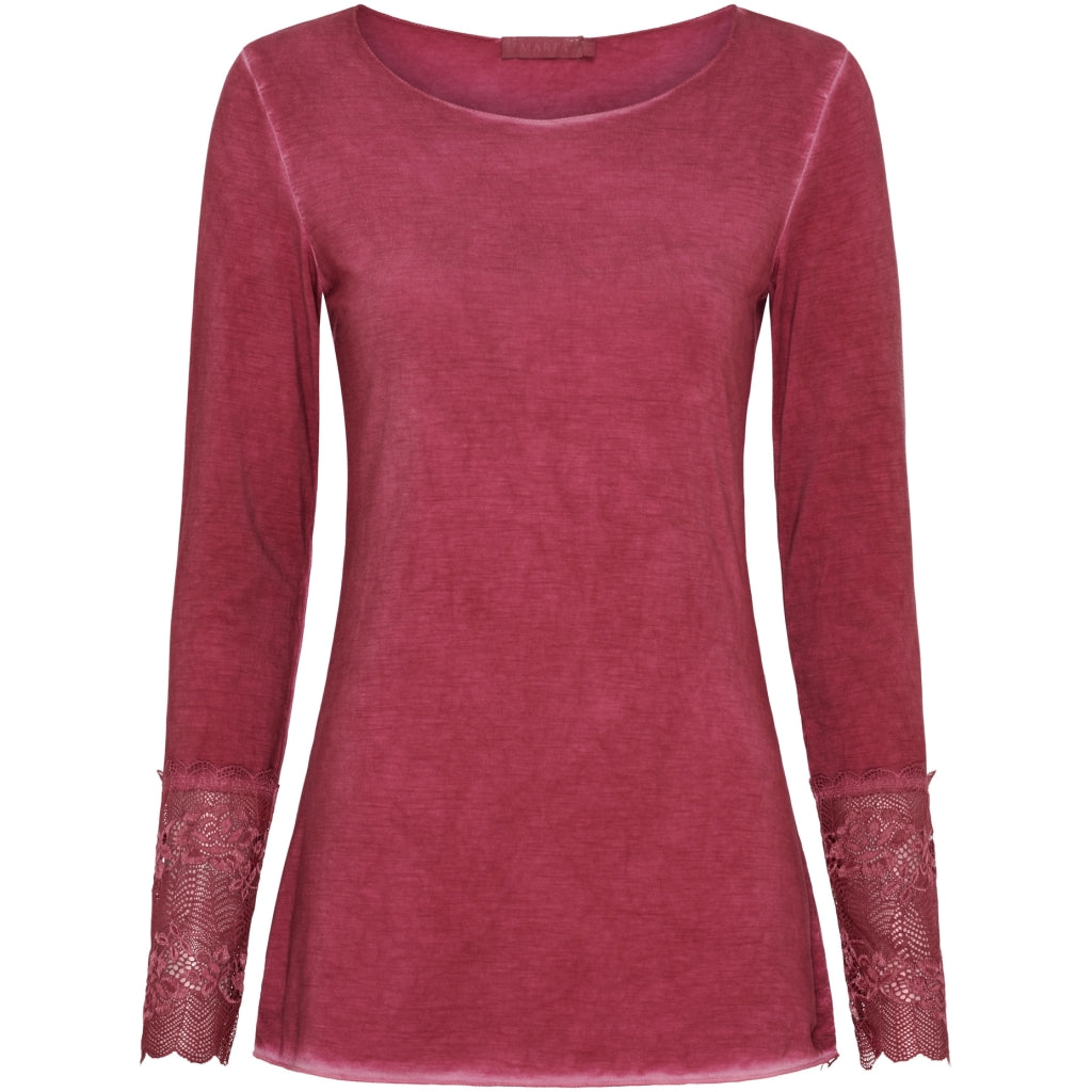 MARTA DU CHATEAU Marta Du Chateau dame bluse 11297 T-shirt long sleeves Bordeaux