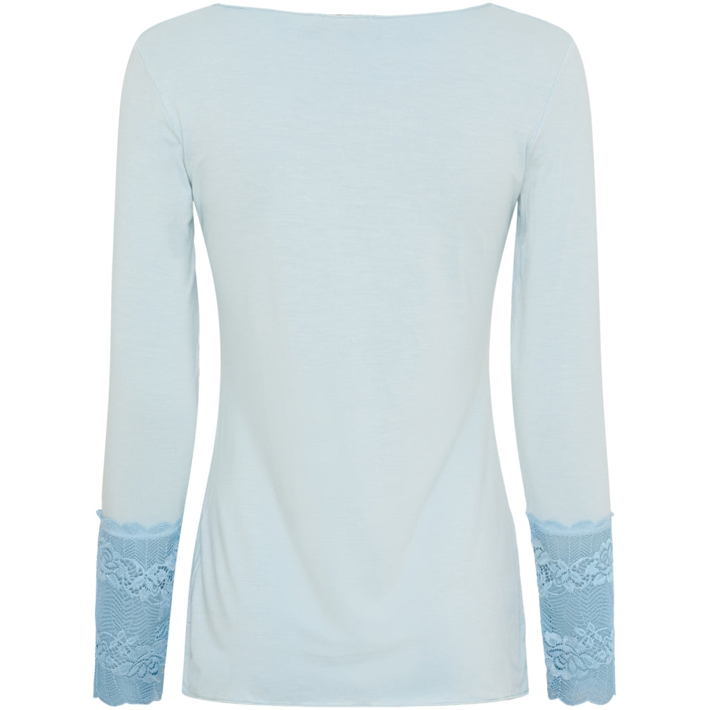 MARTA DU CHATEAU Marta Du Chateau dame bluse 11297 T-shirt long sleeves Denim Chiaro