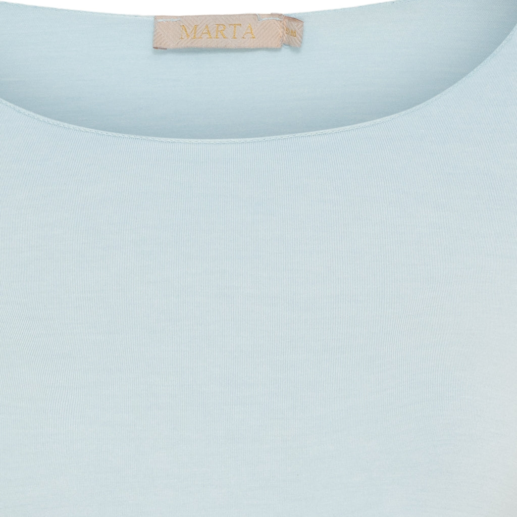 MARTA DU CHATEAU Marta Du Chateau dame bluse 11297 T-shirt long sleeves Denim Chiaro