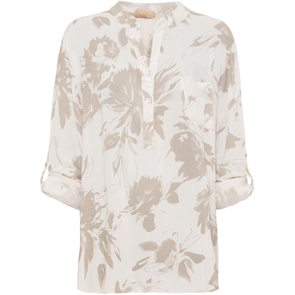 MARTA DU CHATEAU Marta Du Chateau dame bluse 8503 Restudsalg Beige leaf