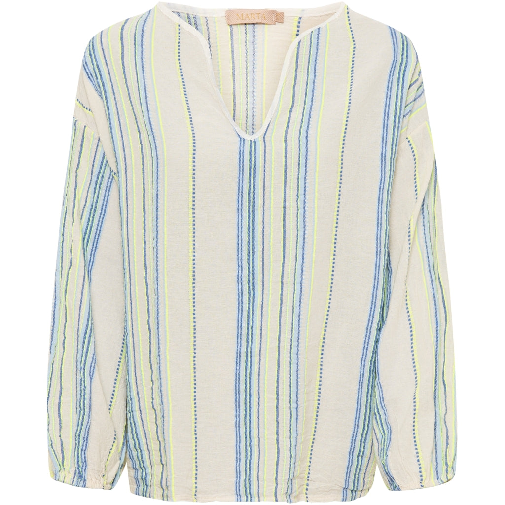 MARTA DU CHATEAU Marta du chateau dame bluse 9574 Blouse Blue/Yellow12