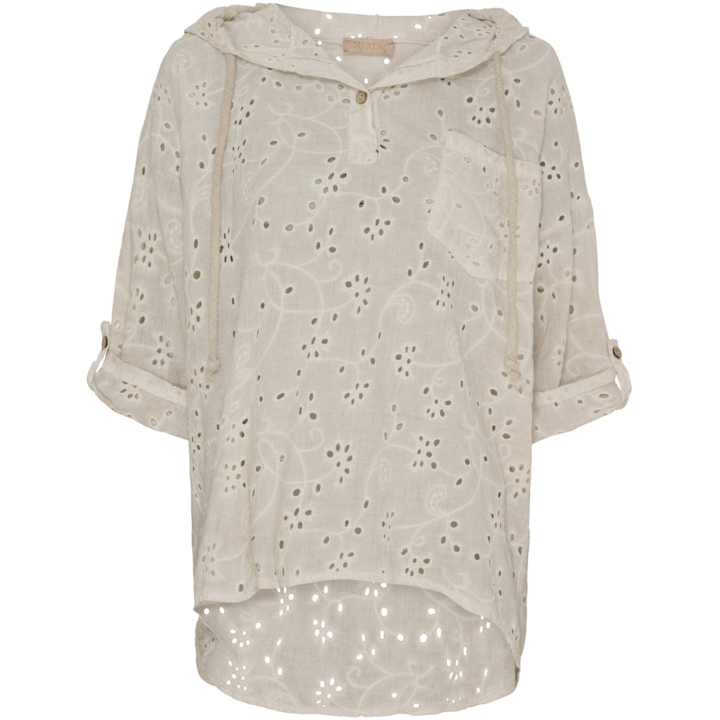 MARTA DU CHATEAU Marta Du Chateau dame bluse MdcRomana Restudsalg Beige Cold Wash