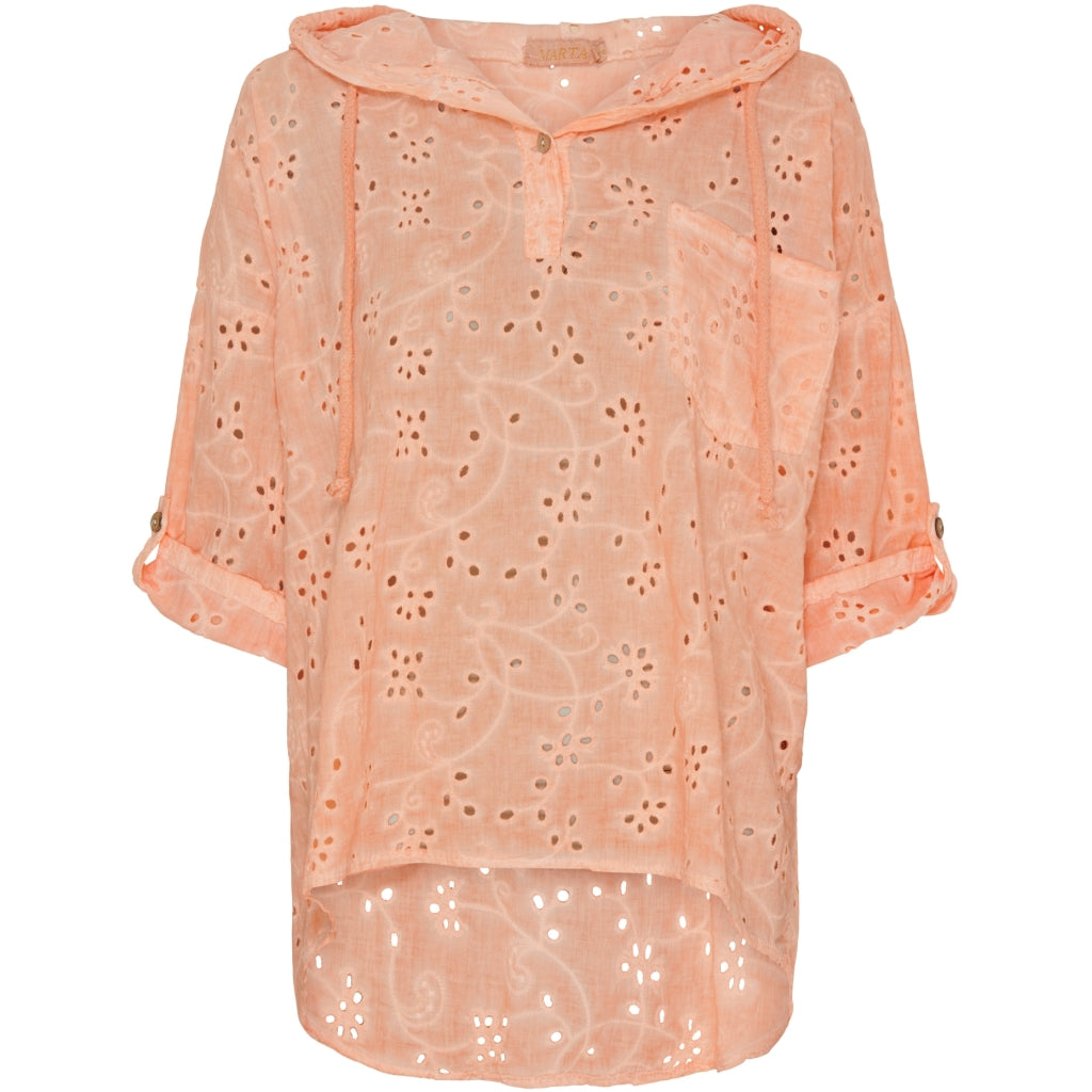 MARTA DU CHATEAU Marta Du Chateau dame bluse MdcRomana Restudsalg Salmone Cold Wash