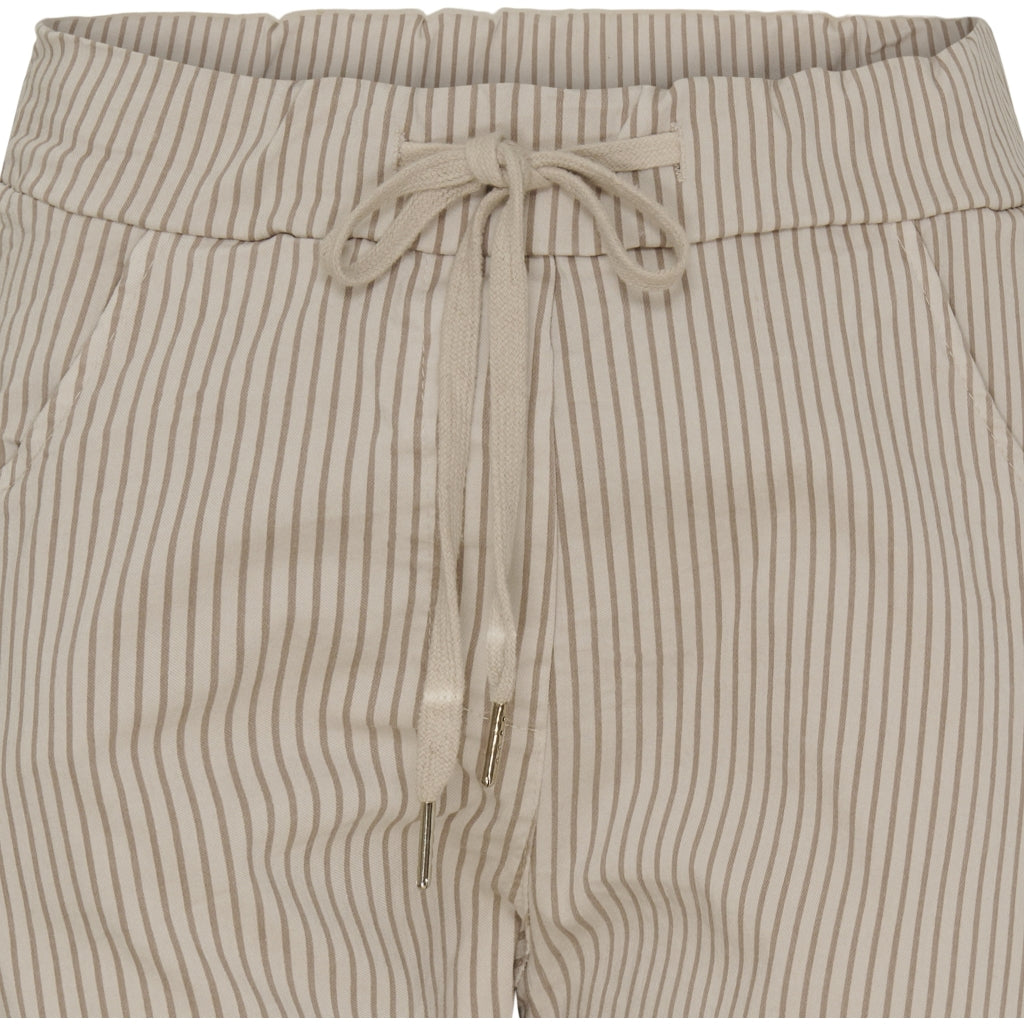 MARTA DU CHATEAU Marta Du Chateau dame bukser MdcJerri Pant Beige/BrownStripe