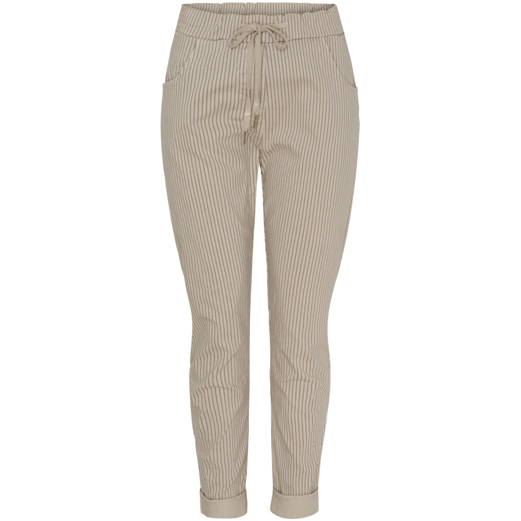 MARTA DU CHATEAU Marta Du Chateau dame bukser MdcJerri Pant Beige/BrownStripe