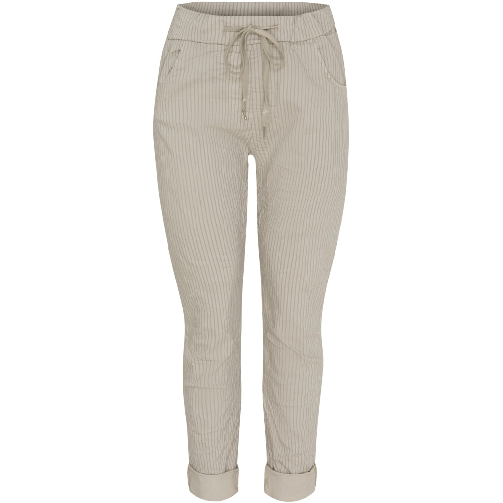 MARTA DU CHATEAU Marta Du Chateau dame bukser MdcJerri Pant Beigestripe