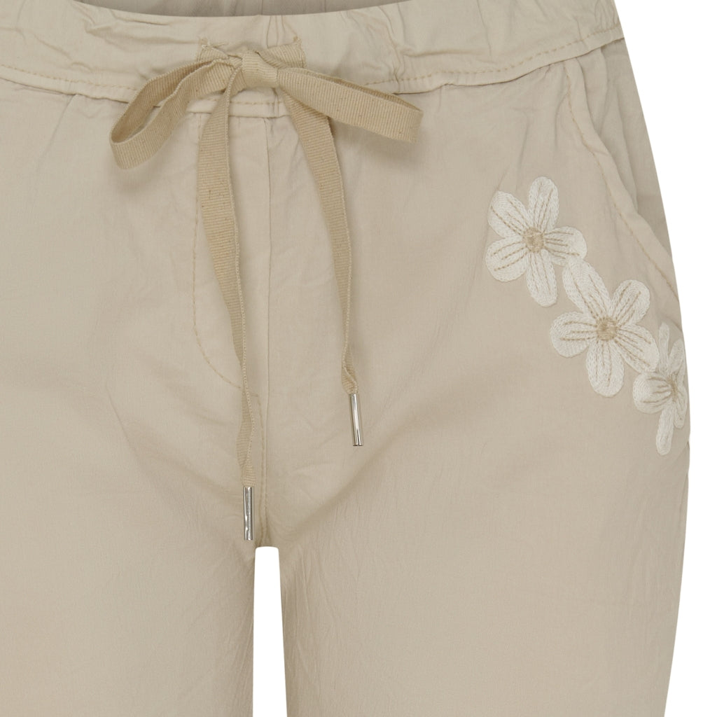 MARTA DU CHATEAU Marta Du Chateau dame bukser MdcTalia Pant Beige/White Flower