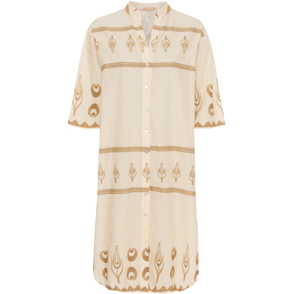 MARTA DU CHATEAU Marta Du Chateau dame kjole 28464 Restudsalg Beige Print