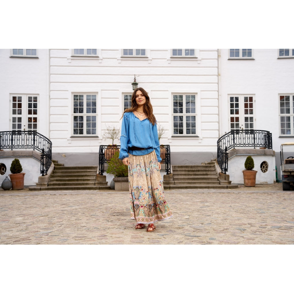 MARTA DU CHATEAU Marta Du Chateau dame nederdel 5201 Skirt 361TpzPrintCamello