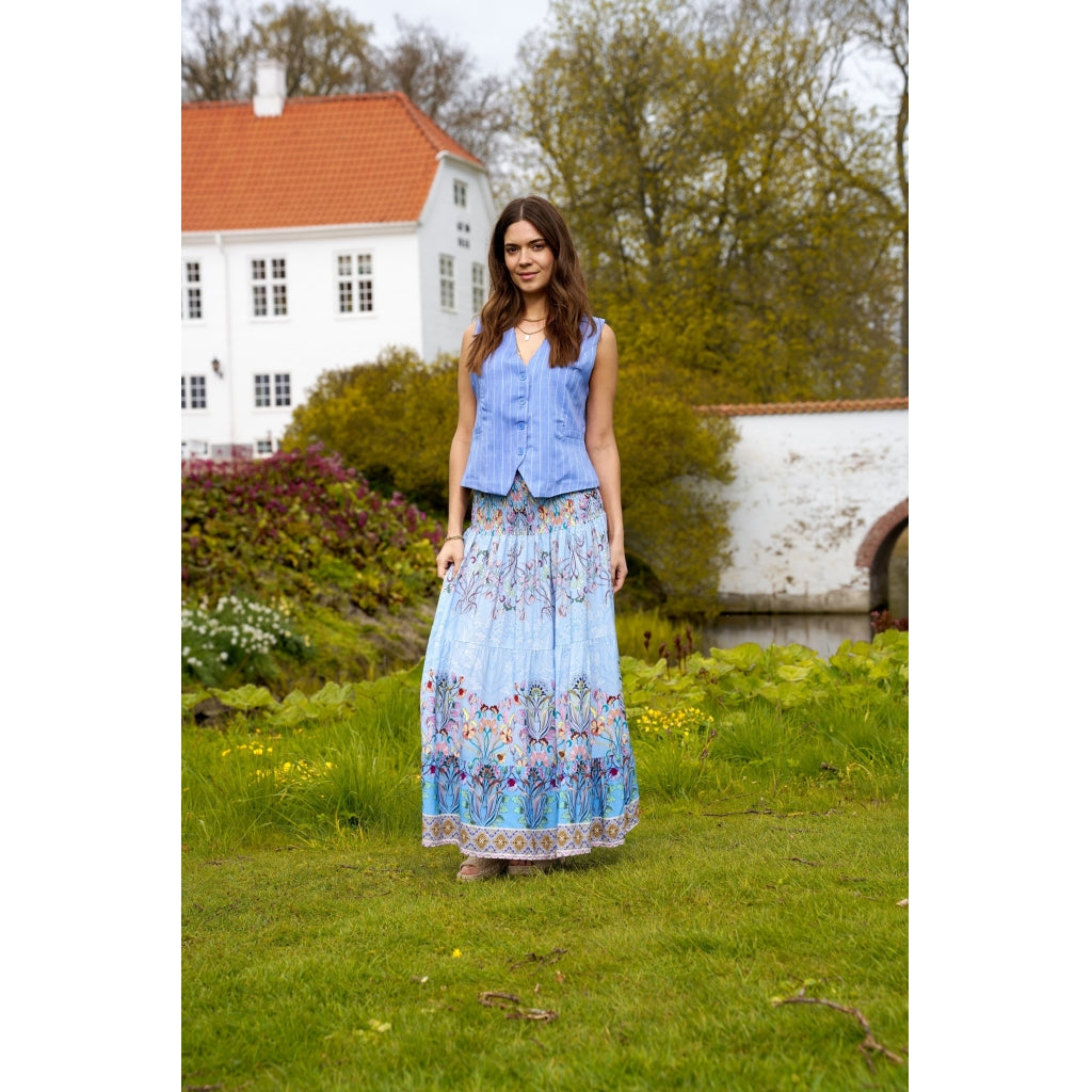 MARTA DU CHATEAU Marta Du Chateau dame nederdel 5201 Skirt 361TpzPrintCeleste