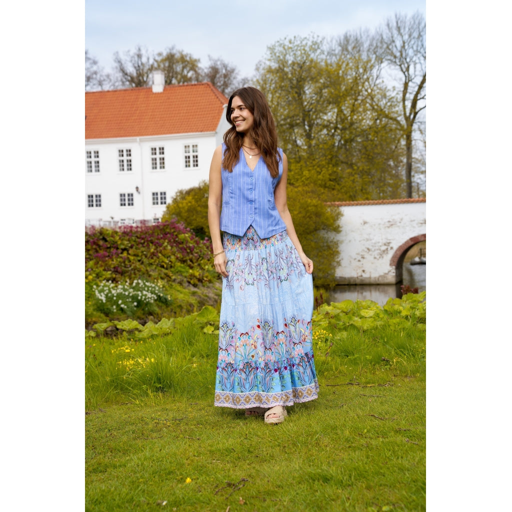 MARTA DU CHATEAU Marta Du Chateau dame nederdel 5201 Skirt 361TpzPrintCeleste