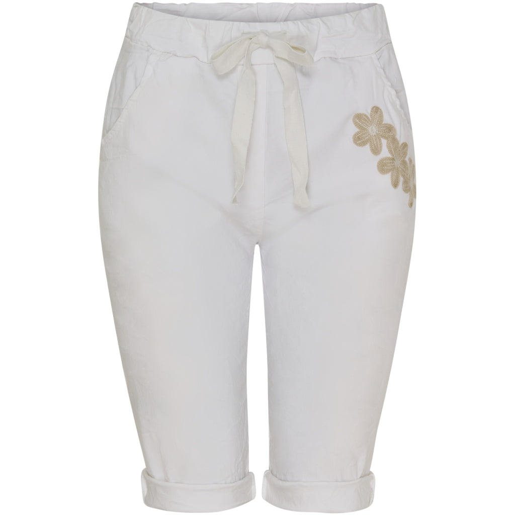 MARTA DU CHATEAU Marta Du Chateau dame shorts MdcRosetta Shorts White/Beige Flower