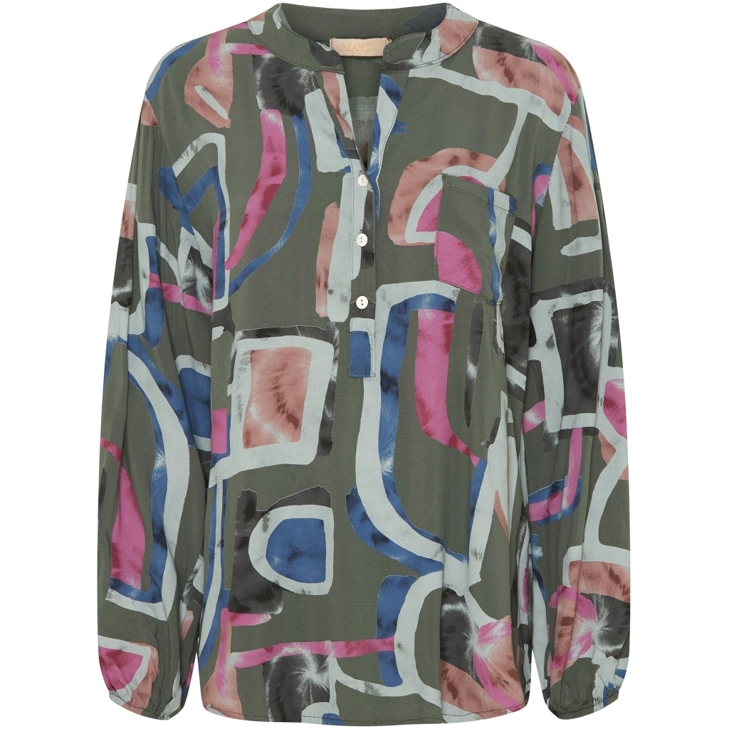 MARTA DU CHATEAU Marta Du Chateau dame skjorte 8500 Shirt Greenprint