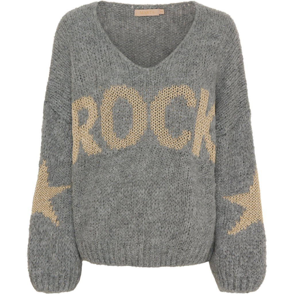 MARTA DU CHATEAU Marta Du Chateau dame strik MdcAda 386 Knit Lightgrey