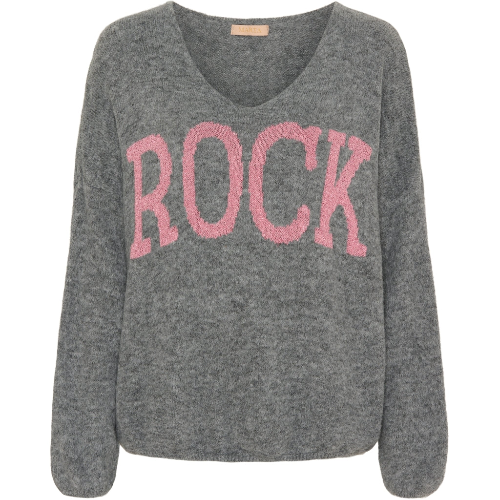 MARTA DU CHATEAU Marta Du Chateau dame strik MdcChelsea 21702-1 Restudsalg Grey/Pink