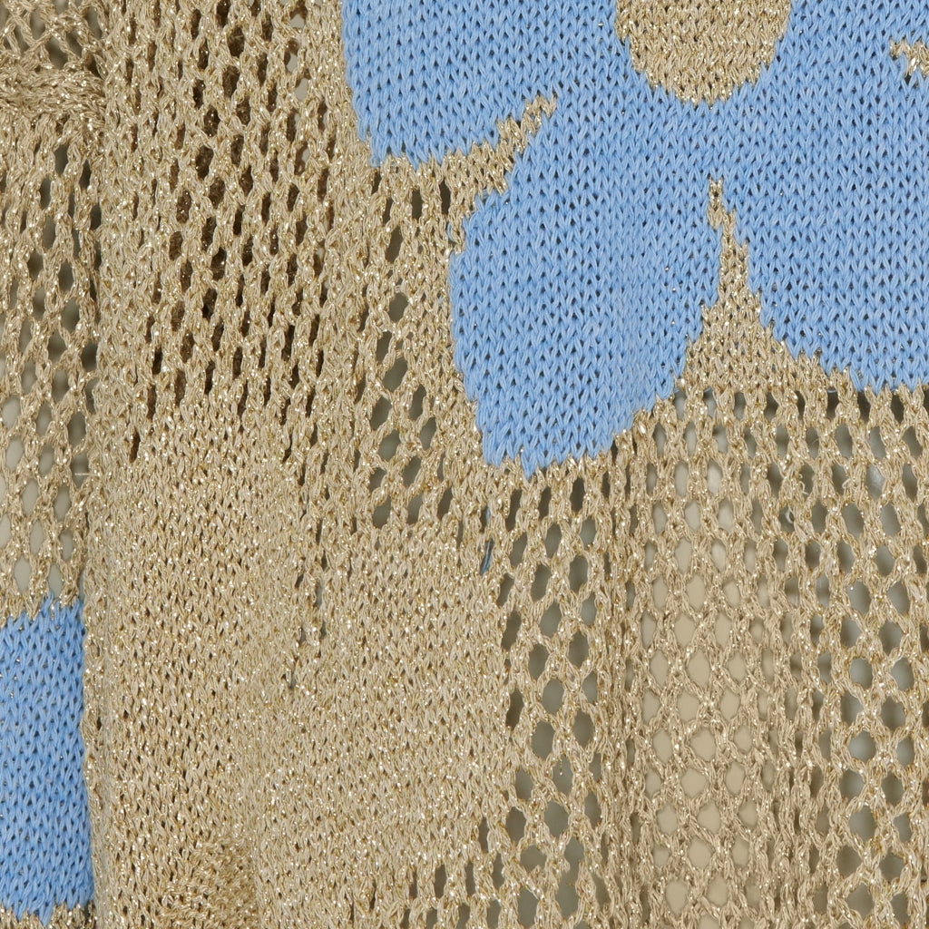 MARTA DU CHATEAU Marta Du Chateau dame strik MdcAnnelie Restudsalg Gold/SkyBlue734