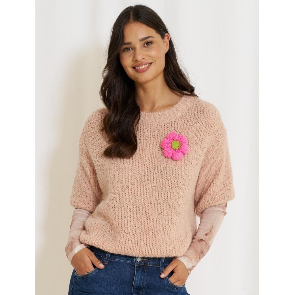 MARTA DU CHATEAU Marta Du Chateau dame strik MdcLaura 9023 Knit Flower old pink