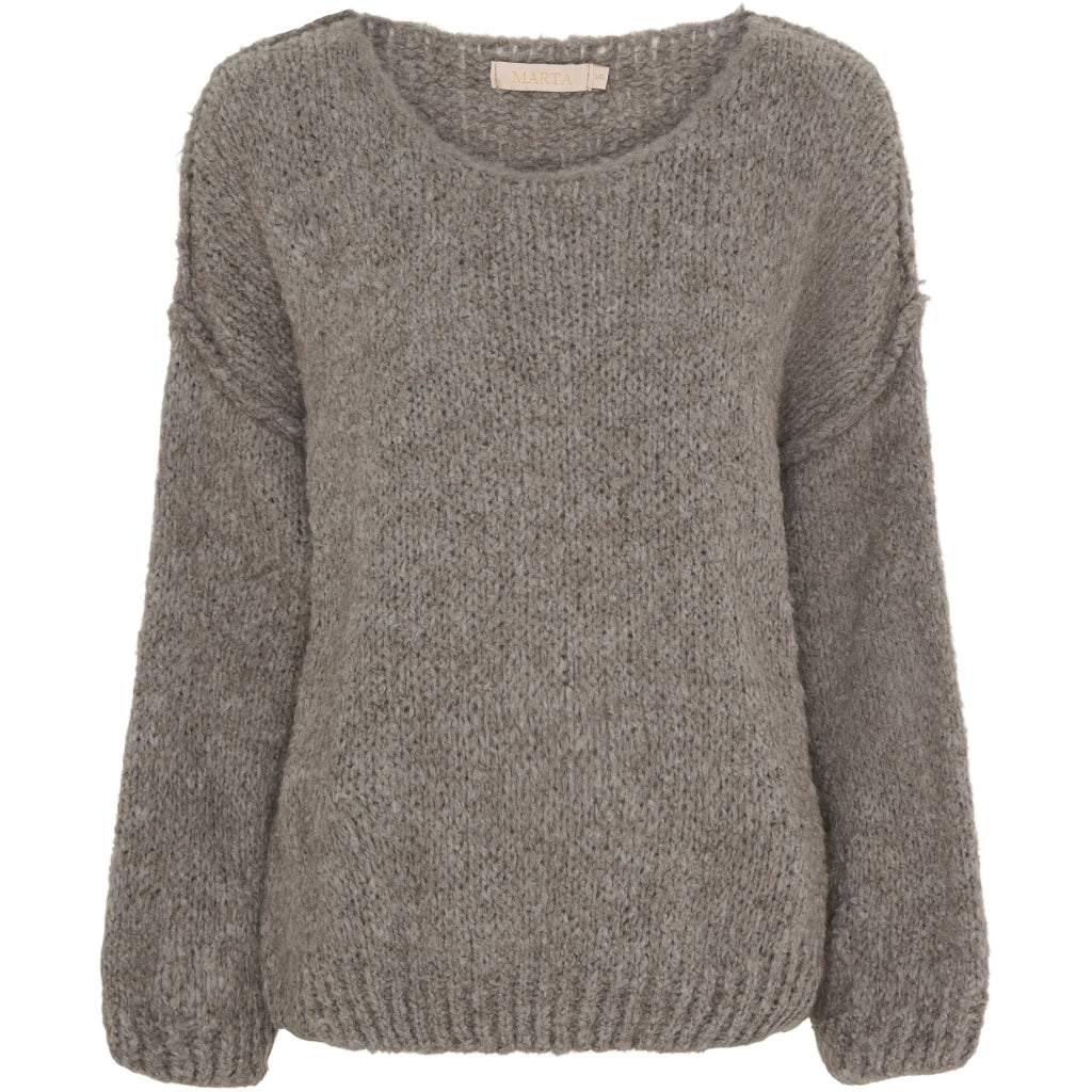 MARTA DU CHATEAU Marta Du Chateau dame strik MdcOlivia A0027 Restudsalg Light fango