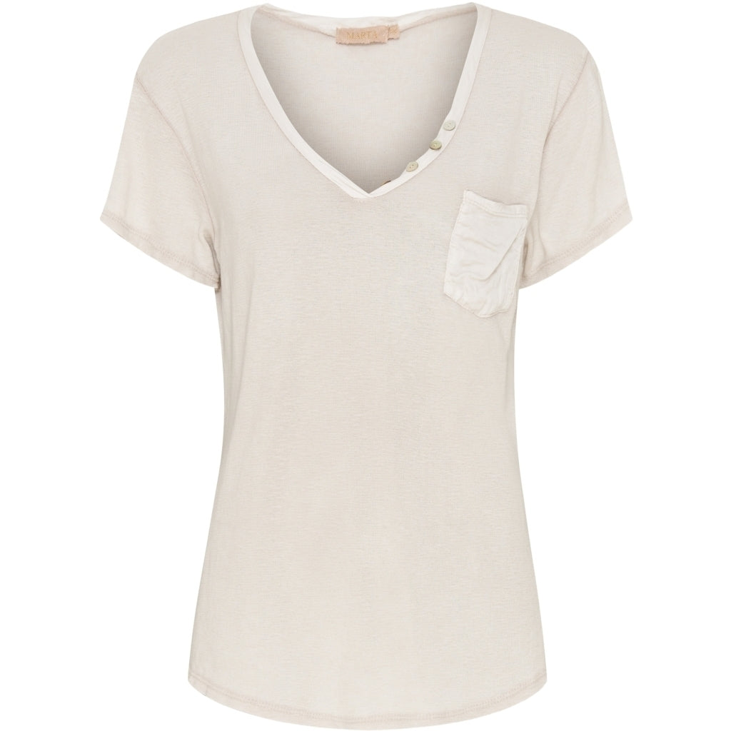 MARTA DU CHATEAU Marta Du Chateau dame t-shirt MdcDorothea Restudsalg Beige1752