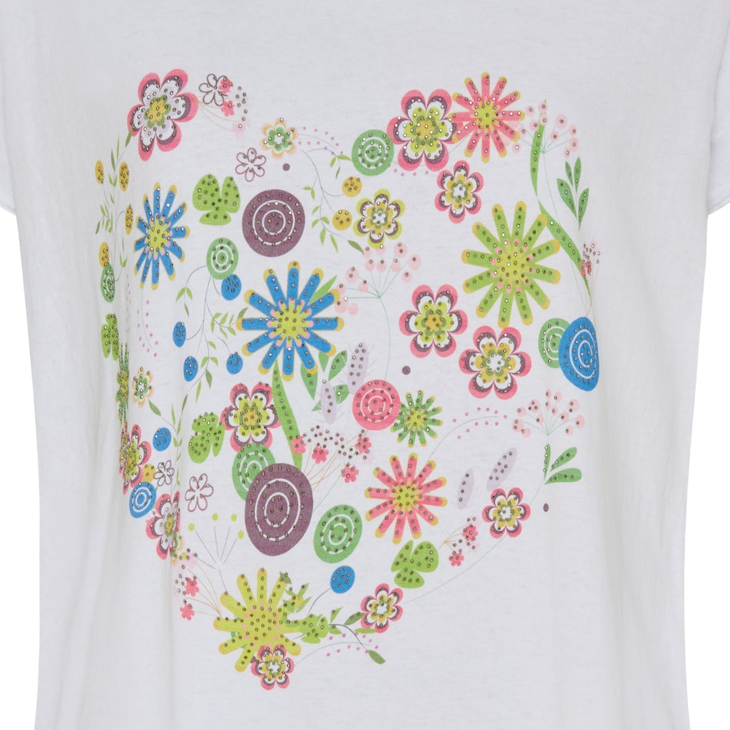 MARTA DU CHATEAU Marta Du Chateau dame t-shirt MdcMarie 1535 Restudsalg FlowerHearts