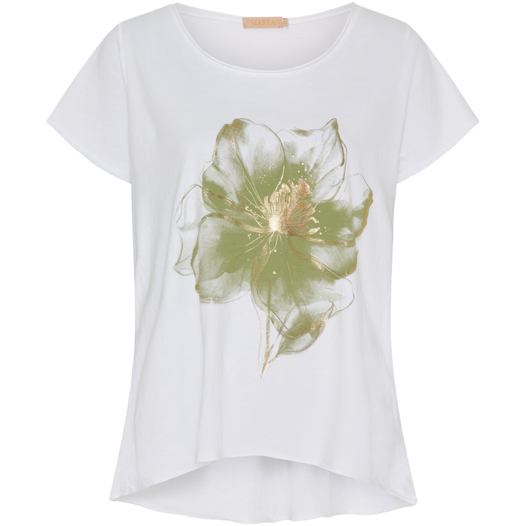 MARTA DU CHATEAU Marta Du Chateau dame t-shirt MdcMarie 1535 Restudsalg LTKakiFlower