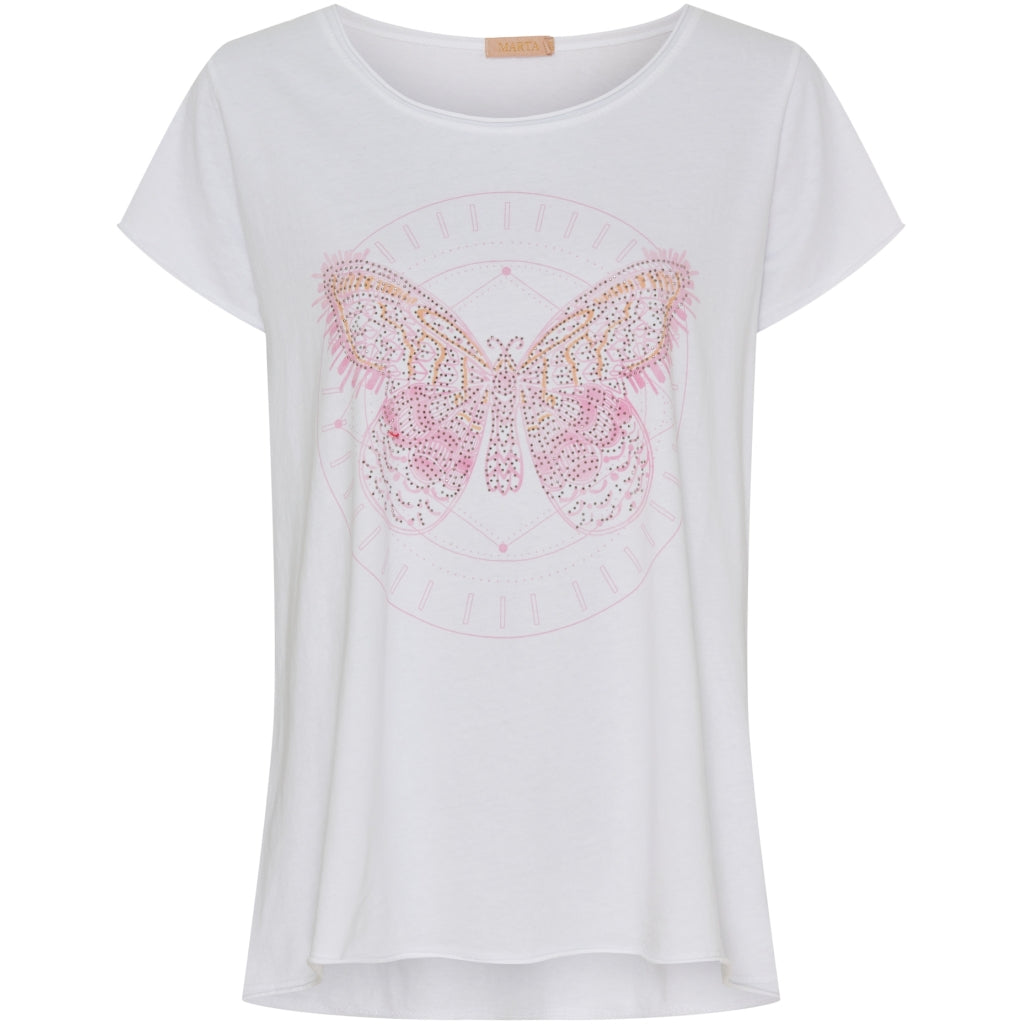 MARTA DU CHATEAU Marta Du Chateau dame t-shirt MdcMarie 1535 Restudsalg Rosa Butterfly