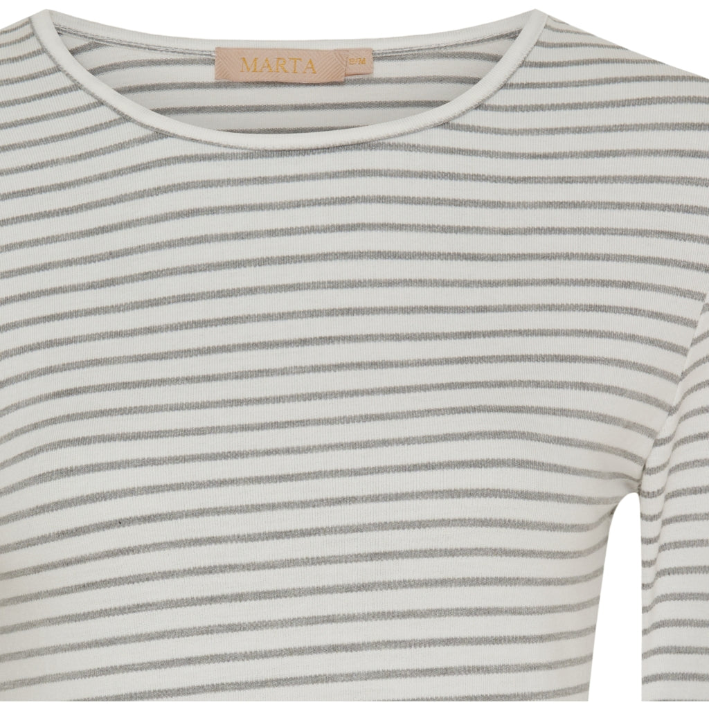 MARTA DU CHATEAU Marta Du Chateau dame t-shirt MdcNancy LS Tee Grey/White