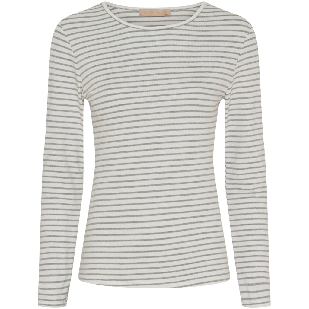 MARTA DU CHATEAU Marta Du Chateau dame t-shirt MdcNancy LS Tee Grey/White