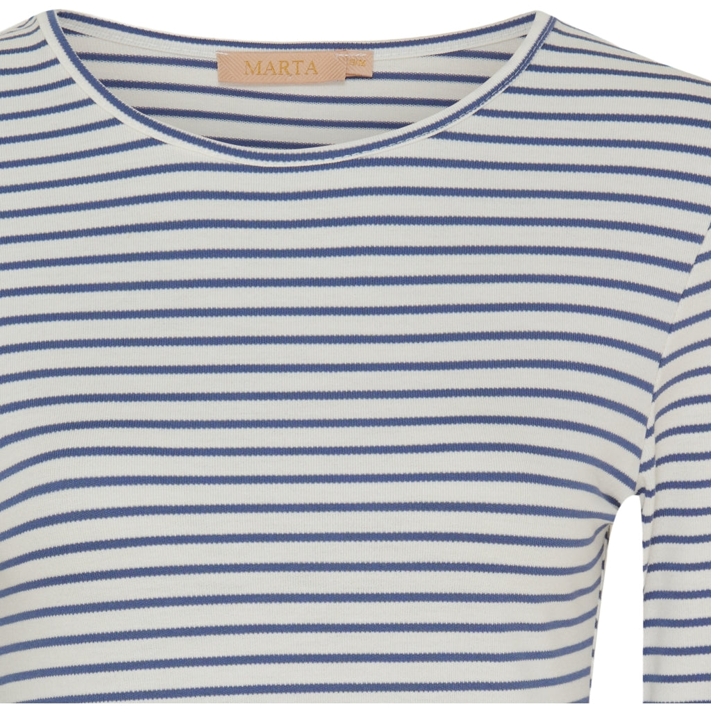 MARTA DU CHATEAU Marta Du Chateau dame t-shirt MdcNancy LS Tee Jeans/White