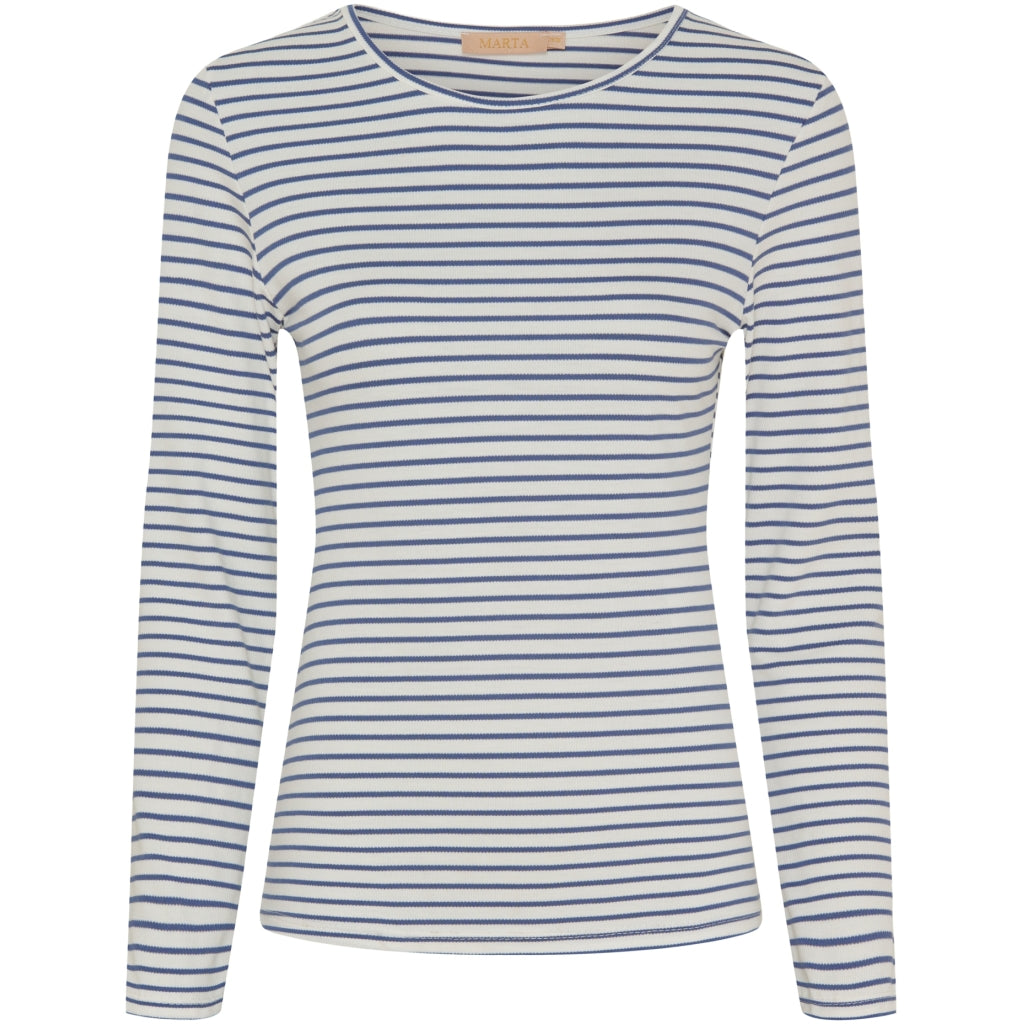 MARTA DU CHATEAU Marta Du Chateau dame t-shirt MdcNancy LS Tee Jeans/White