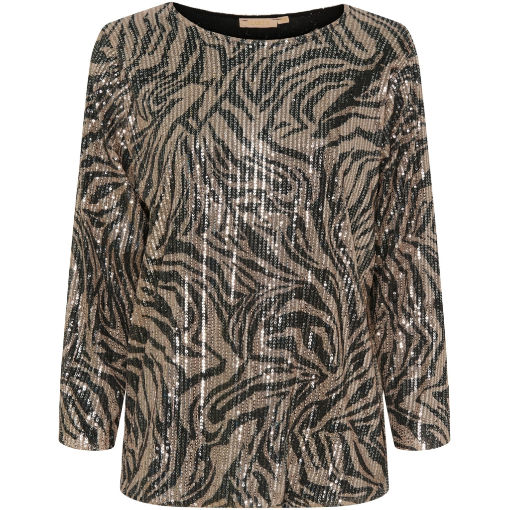 MARTA DU CHATEAU Marta Du Chateau dame top MdcJinny Blouse Beige/Black