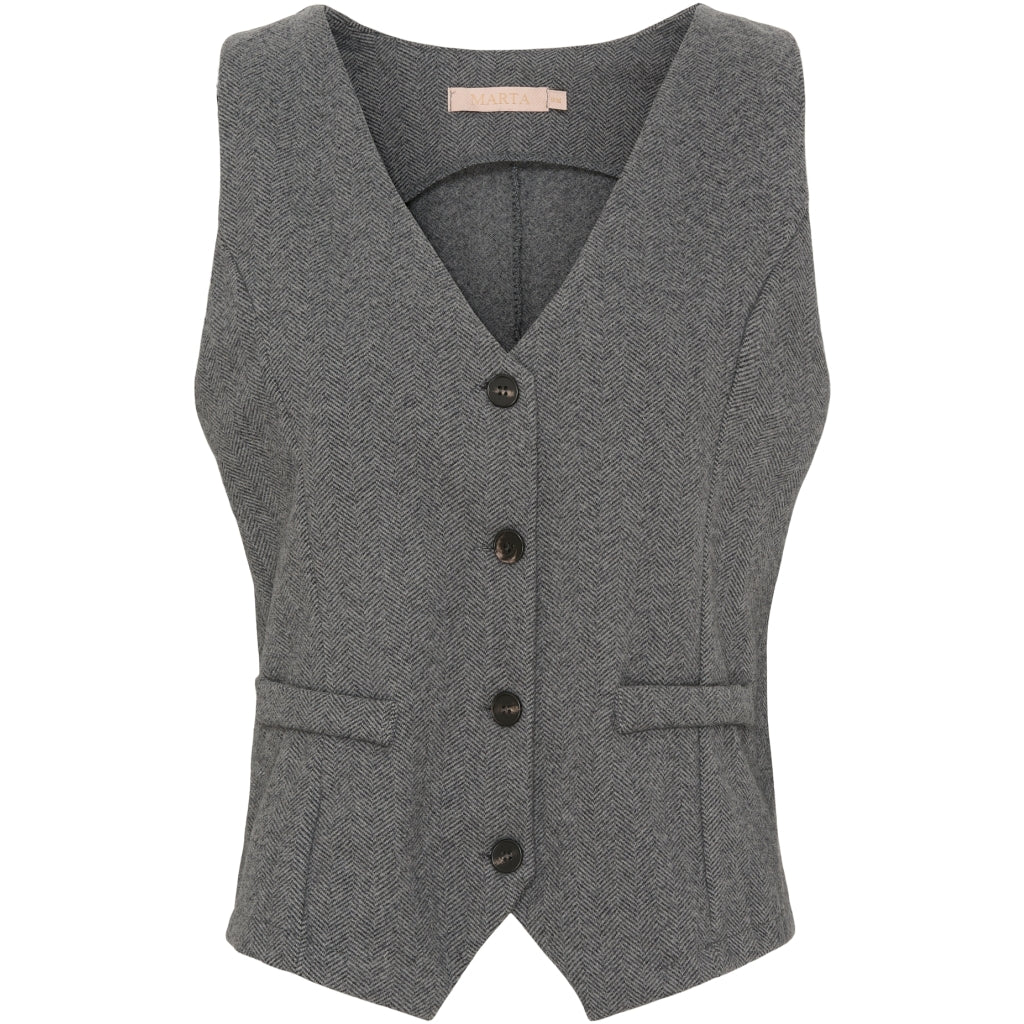 MARTA DU CHATEAU Marta Du Chateau dame vest 3913 Restudsalg Dark Grey