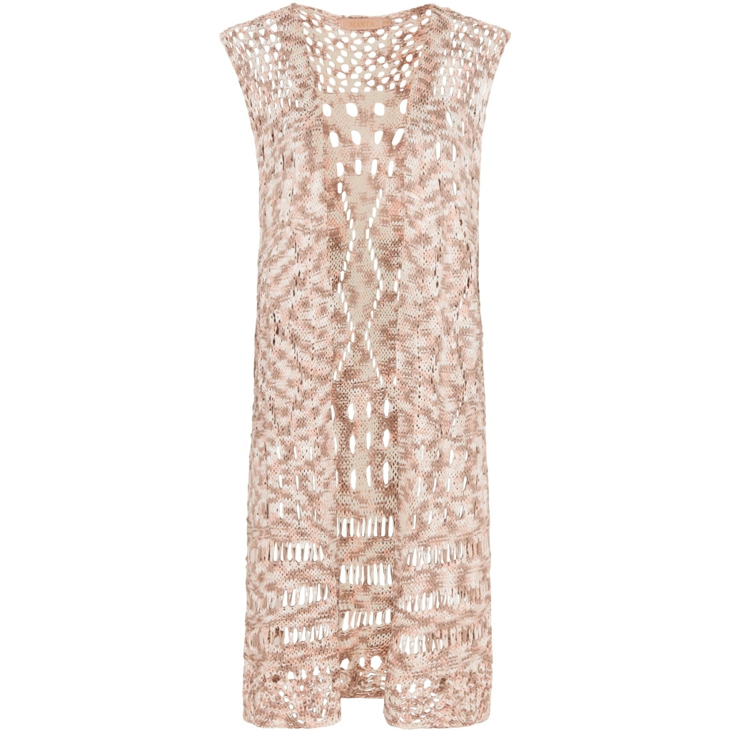 MARTA DU CHATEAU Marta Du Chateau dame vest 477 Knit Multi Beige