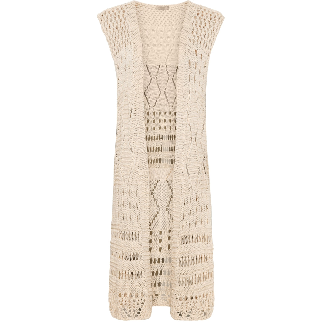 MARTA DU CHATEAU Marta Du Chateau dame vest 477 Knit Plain beige