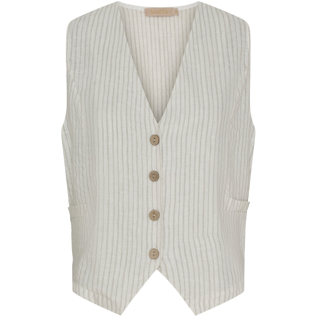 MARTA DU CHATEAU Marta Du Chateau dame vest MdcEdel Vest Stripe Grey