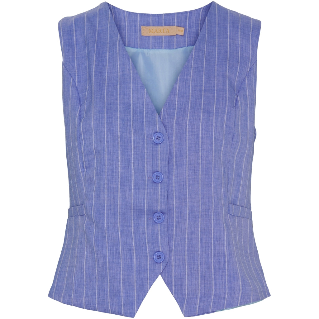 MARTA DU CHATEAU Marta Du Chateau dame vest MdcSolveig 81093-1 Restudsalg CelesteStripe3290