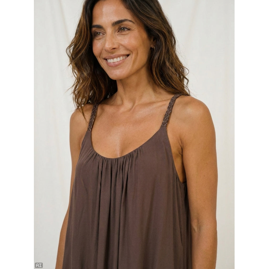 MARTA DU CHATEAU Marta Du Chateau kjole 20514 Dress Chocolate