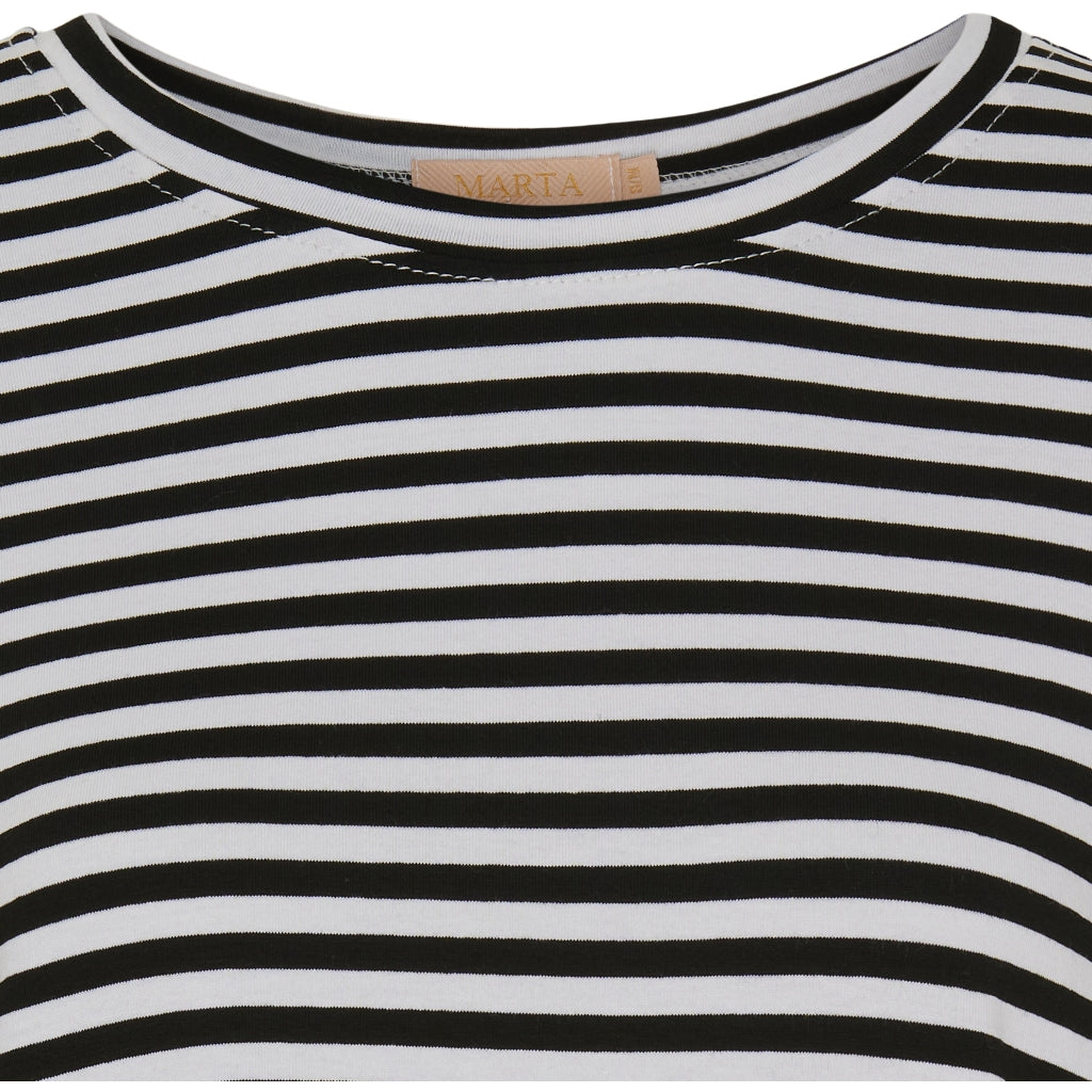 MARTA DU CHATEAU Marta Du Chateau dame t-shirt 85356 Restudsalg White/Black Stripe