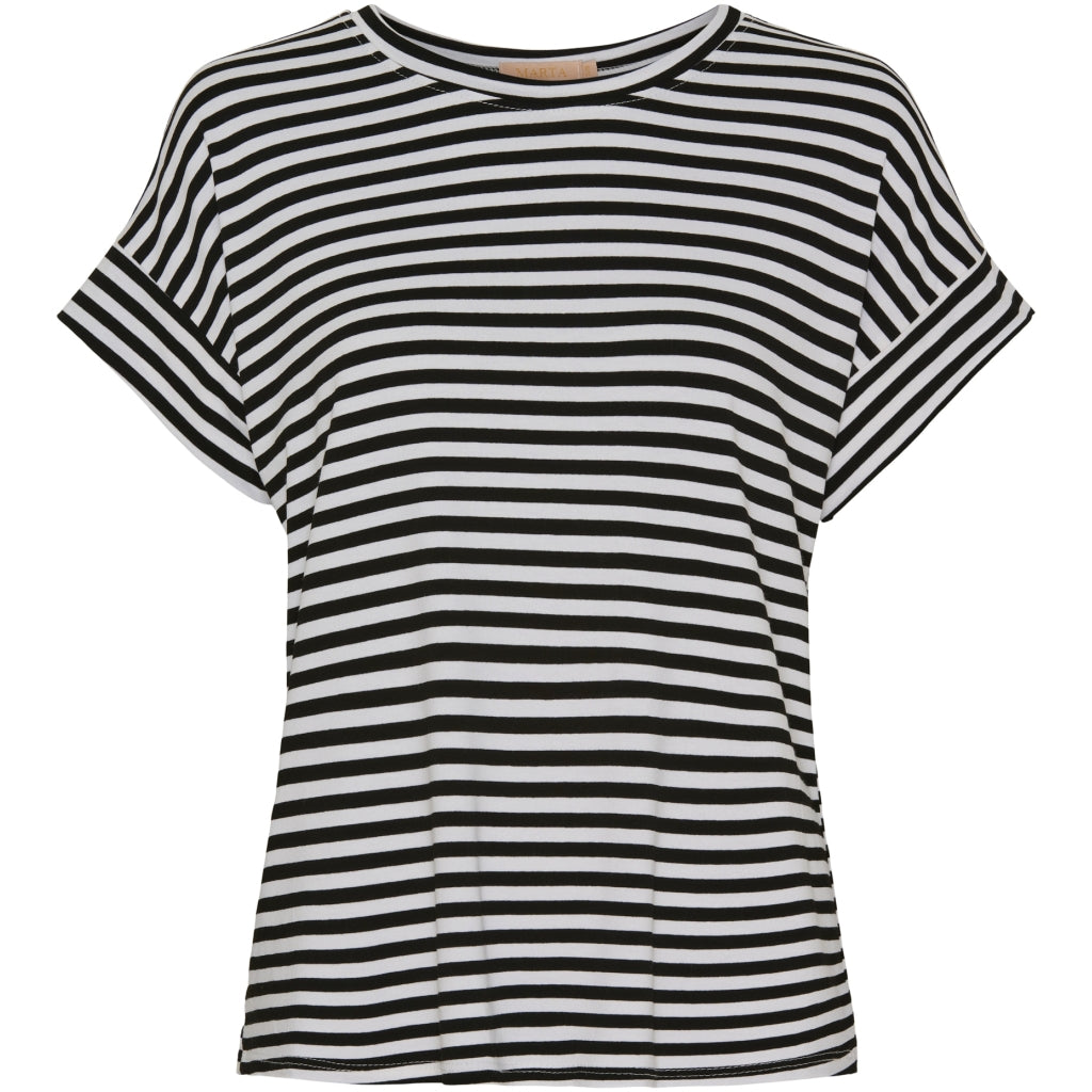 MARTA DU CHATEAU Marta Du Chateau dame t-shirt 85356 Restudsalg White/Black Stripe