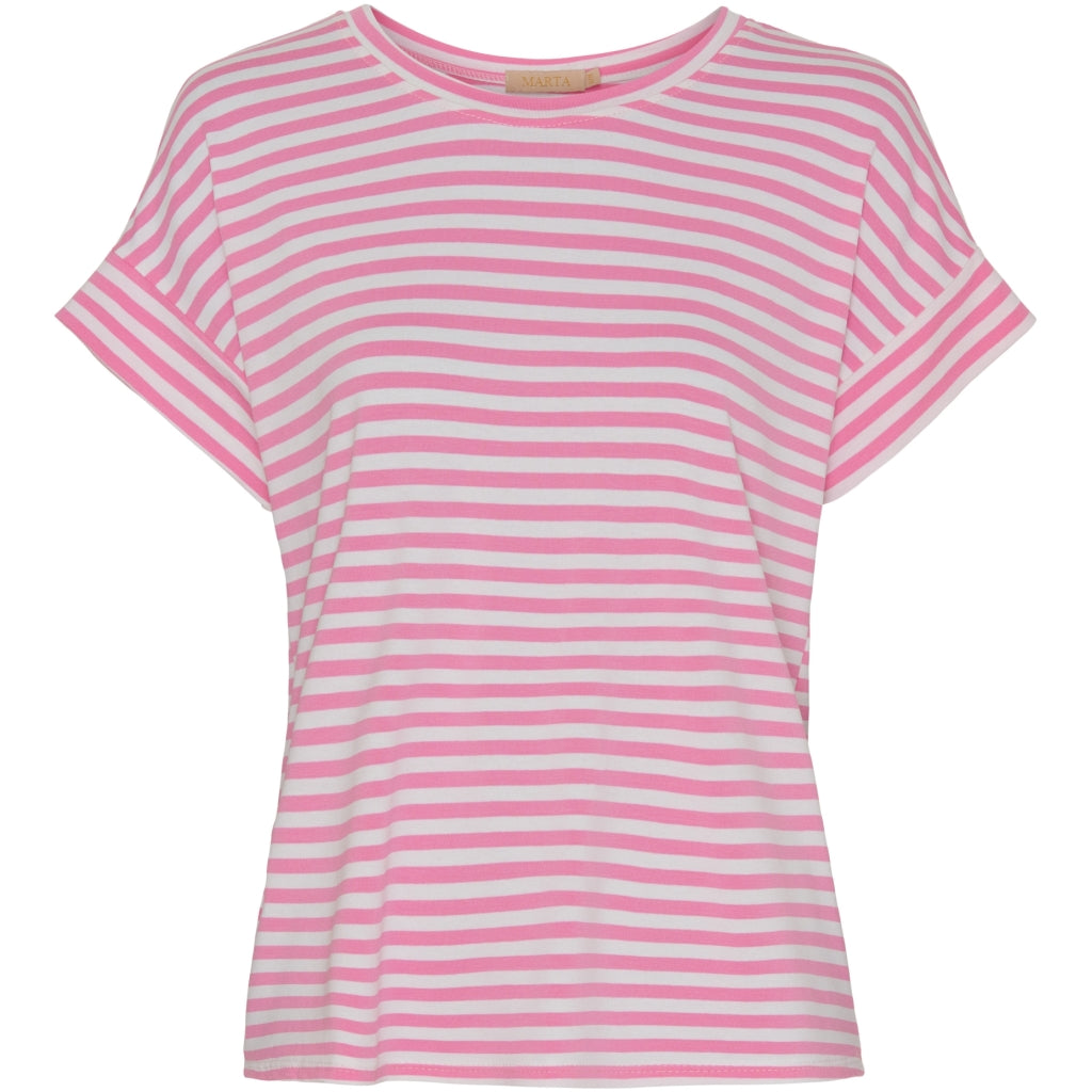 MARTA DU CHATEAU Marta Du Chateau t-shirt 85356 T-shirt White/Bubblegum Stripe