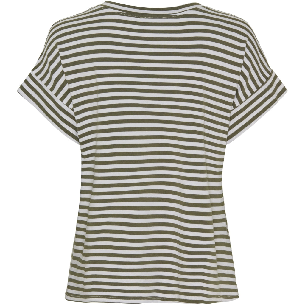 MARTA DU CHATEAU Marta Du Chateau dame t-shirt 85356 Restudsalg White/Military Stripe